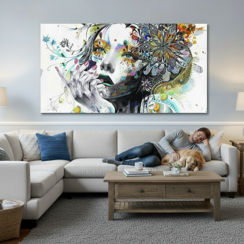 Portrait of a Girl Canvas Print – Modern Minimalism Quite Elegance