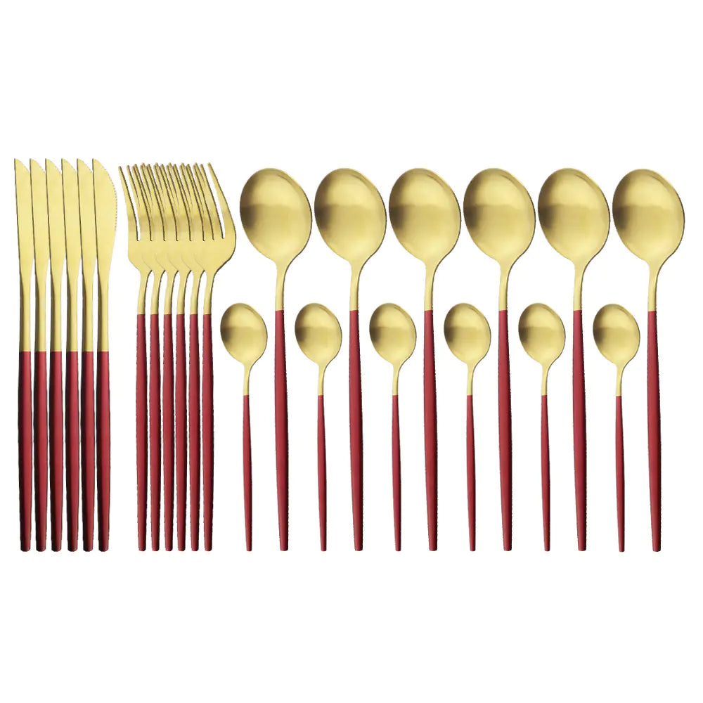 4 pc Matte -Finish Stainless Steel Portuguese Cutlery Set