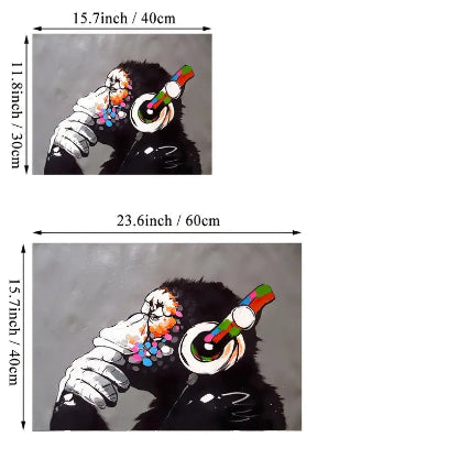 Graffiti Monkey Print - Canvas Wall Art Decor