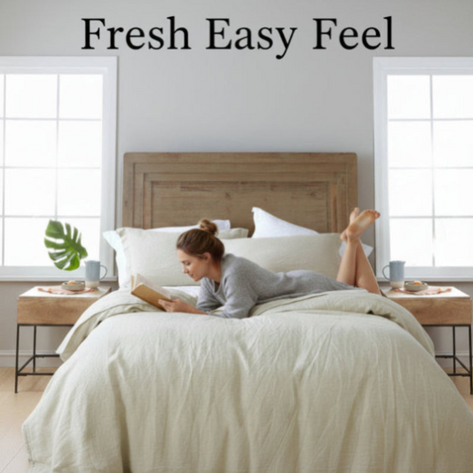 Pure Flax Linen Bedding Set – Breathable Duvet Cover & Pillowcases
