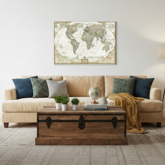 National Geographic Vintage World Map - Timeless Wall Decor