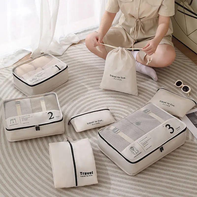 Versatile 7 Piece Travel Storage Bag Set