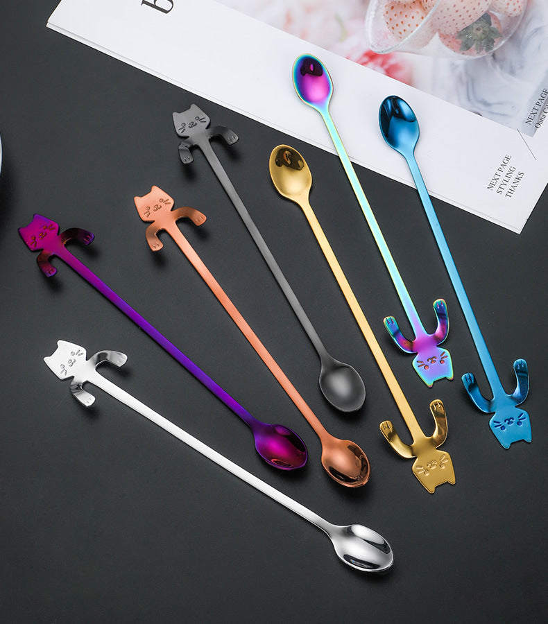 Cat Lovers Stainless Steel Cat Coffee Teaspoon