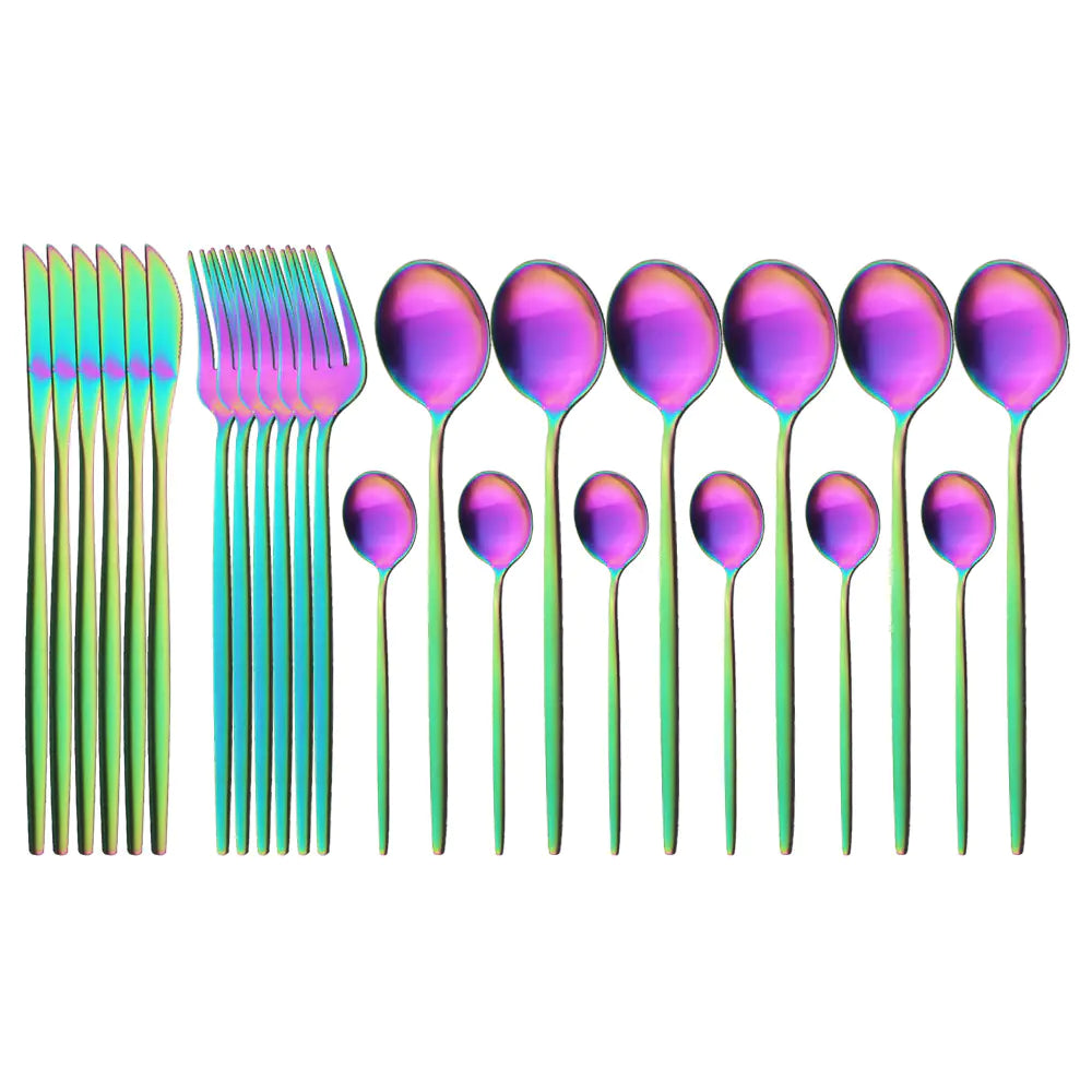 4 pc Matte -Finish Stainless Steel Portuguese Cutlery Set