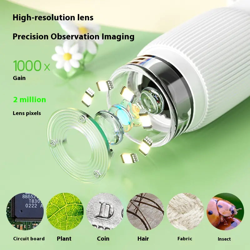 Kids Portable Hand-held Microscope – 100X Handheld Optical Science
