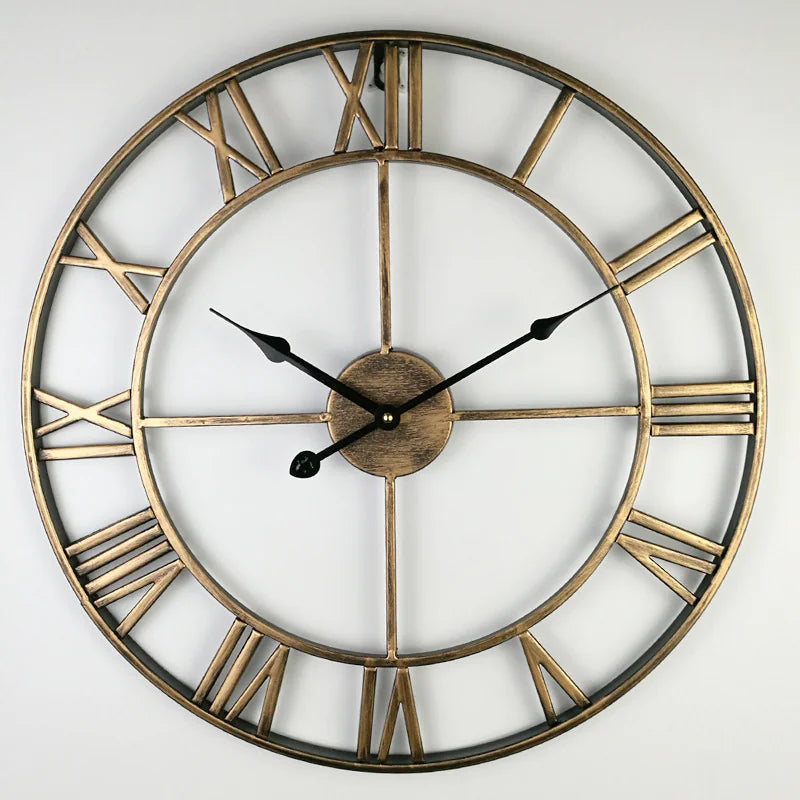 Retro-Look Silent Metal Wall Clock