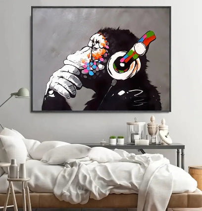 Graffiti Monkey Print - Canvas Wall Art Decor