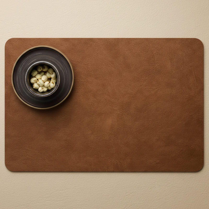 European-Style Faux Leather Placemats Set of 4 – Waterproof, Heat Resistant Table Mats