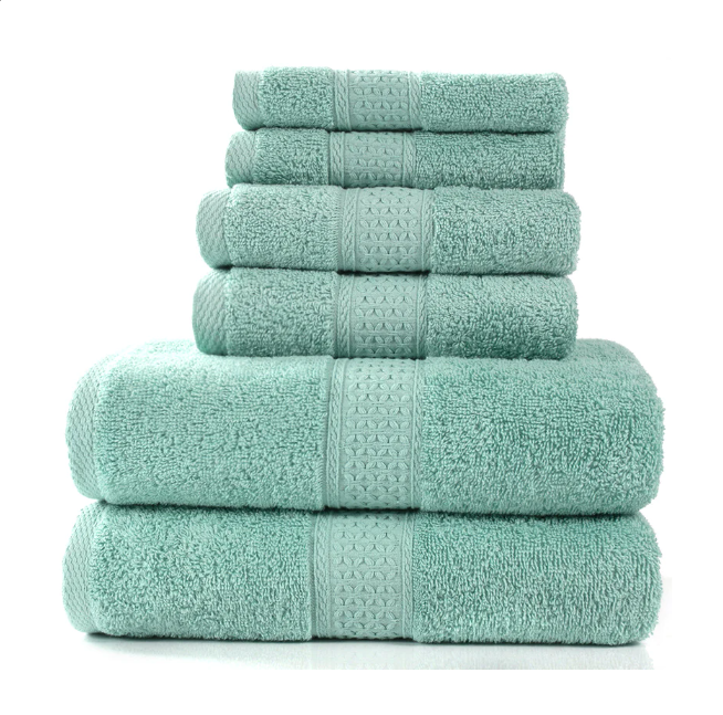 Soft & Stylish 100% Cotton towels - 6 Piece Set