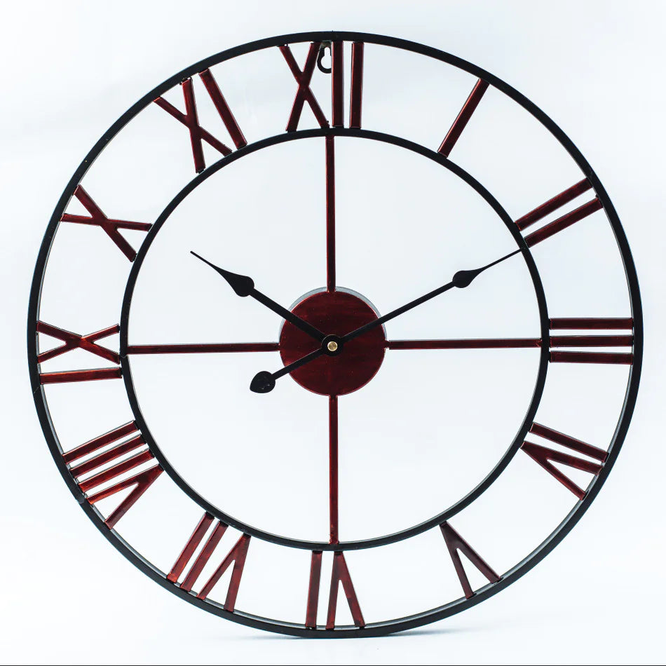 Retro-Look Silent Metal Wall Clock
