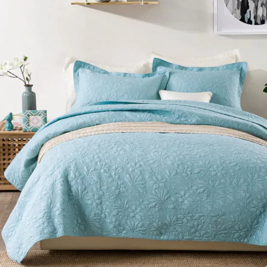 Quilted Cotton Bedding Set – 3-Piece Coverlet & Pillow Shams