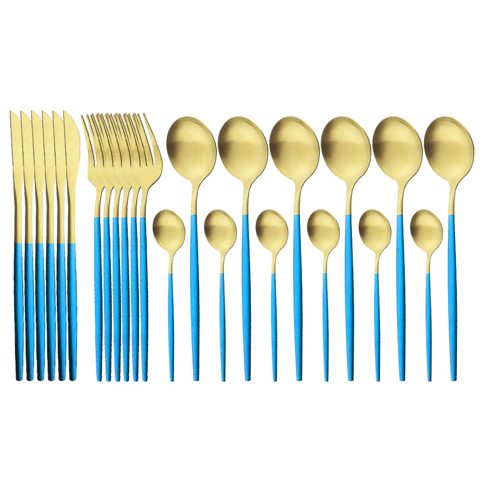 4 pc Matte -Finish Stainless Steel Portuguese Cutlery Set