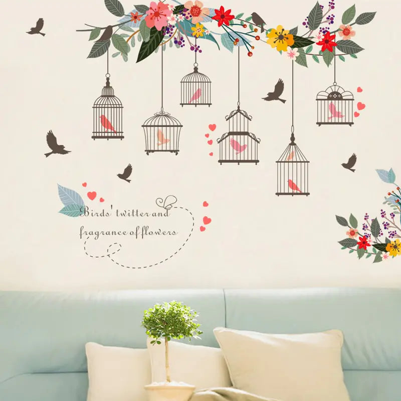 Vintage Inspired Birdcage Wall Stickers / Decals