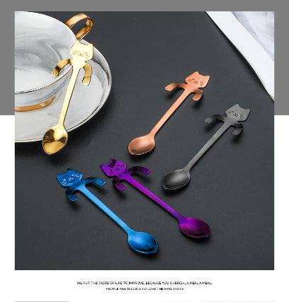 Cat Lovers Stainless Steel Cat Coffee Teaspoon