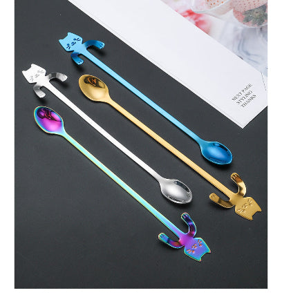 Cat Lovers Stainless Steel Cat Coffee Teaspoon