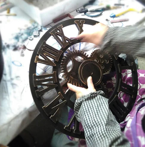 Industrial Gear Wall Clock - Creative Design