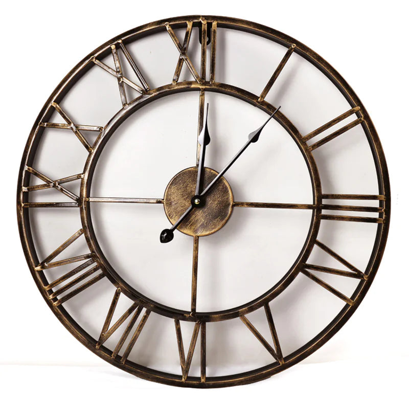 Retro-Look Silent Metal Wall Clock