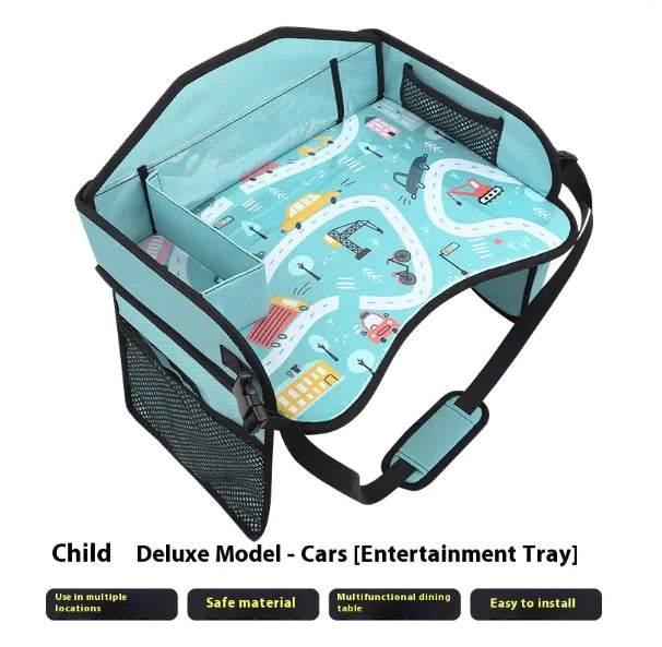 Kid's Car Seat Tray Table - Portable, Foldable and Mess-free