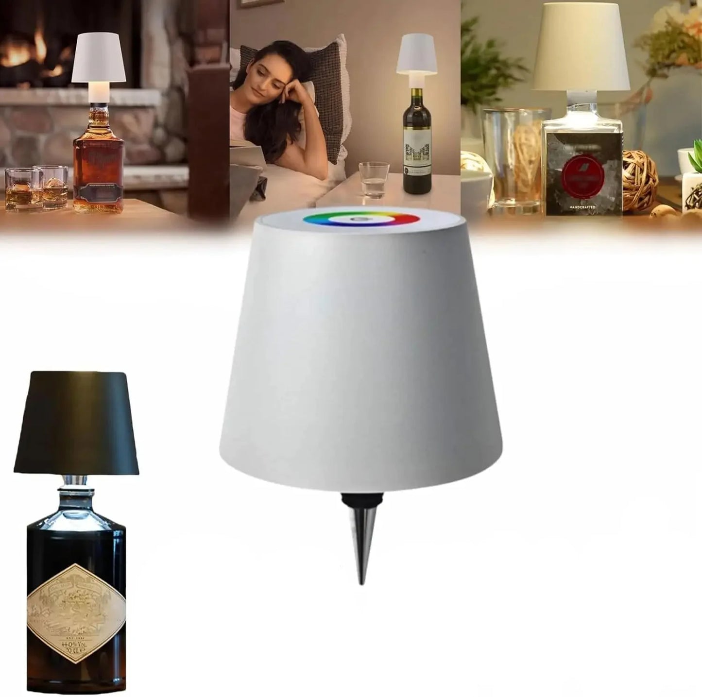 Wine Bottle Lamp Top with Touch Controls