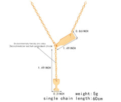 Wine Glass Pendant Necklace, Stylish Wine Bottle Charm