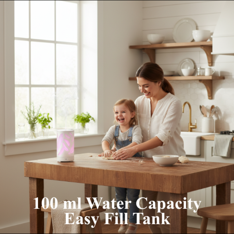 Ultrasonic Essential Oil Diffuser – Compact Humidifier with Mood Light