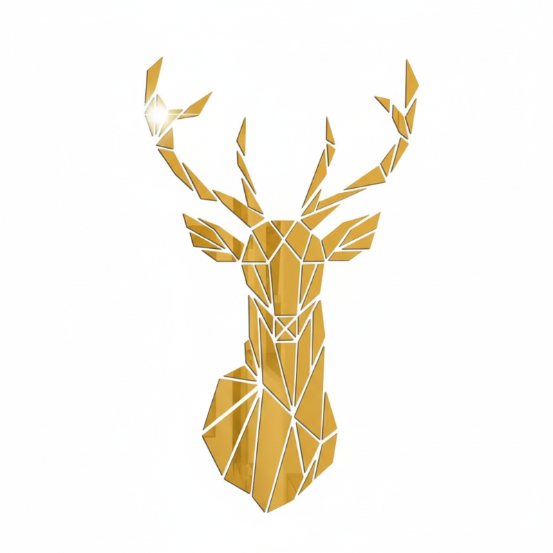 3D Acrylic Stag Wall Art – Stunning Self-Adhesive Scandinavian Decor