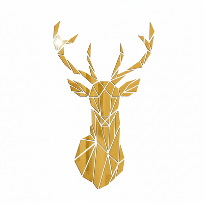 3D Acrylic Stag Wall Art – Stunning Self-Adhesive Scandinavian Decor