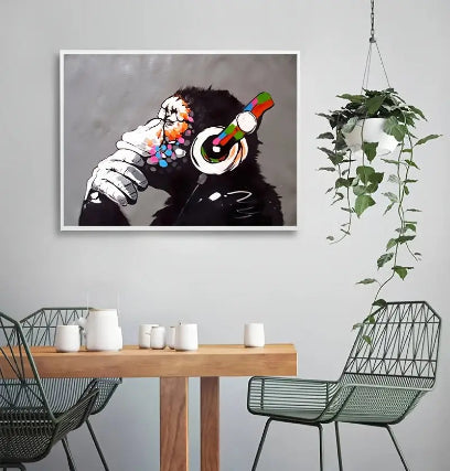 Graffiti Monkey Print - Canvas Wall Art Decor
