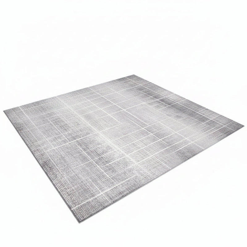 Grey Modern Comfort Abstract Area Rug 4x6 – Non-Slip Comfort