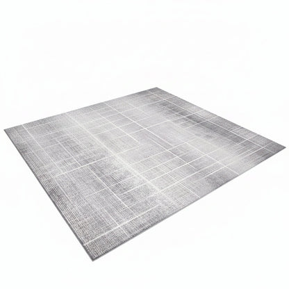 Grey Modern Comfort Abstract Area Rug 4x6 – Non-Slip Comfort