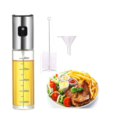 Stainless Steel Mess-free, Cooking Oil Spray Bottle Set with Brush and Funnel