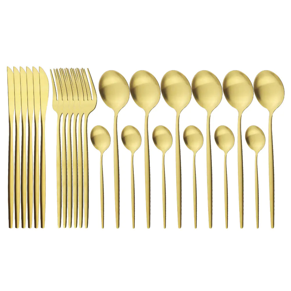 4 pc Matte -Finish Stainless Steel Portuguese Cutlery Set