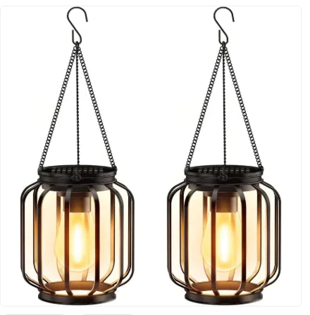 Vintage Metal Hanging Garden Lamp - Solar