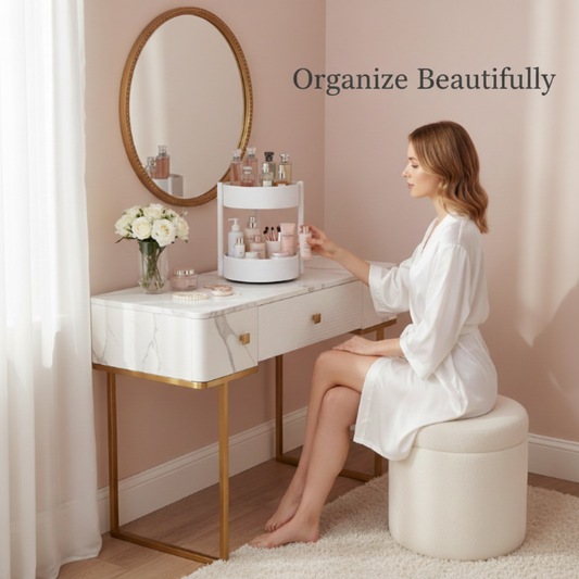 Multi-Level Rotating Kitchen, Bed & Bath Organizer - Stylish Storage