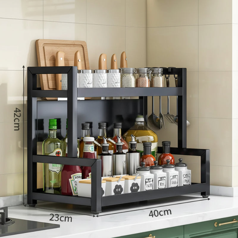 Multi-tier Kitchen Rack for condiments, spices, knives & utensils - Space-saving & stylish