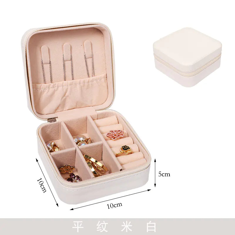 Compact Zipper Jewelry Box: Travel-Friendly Storage