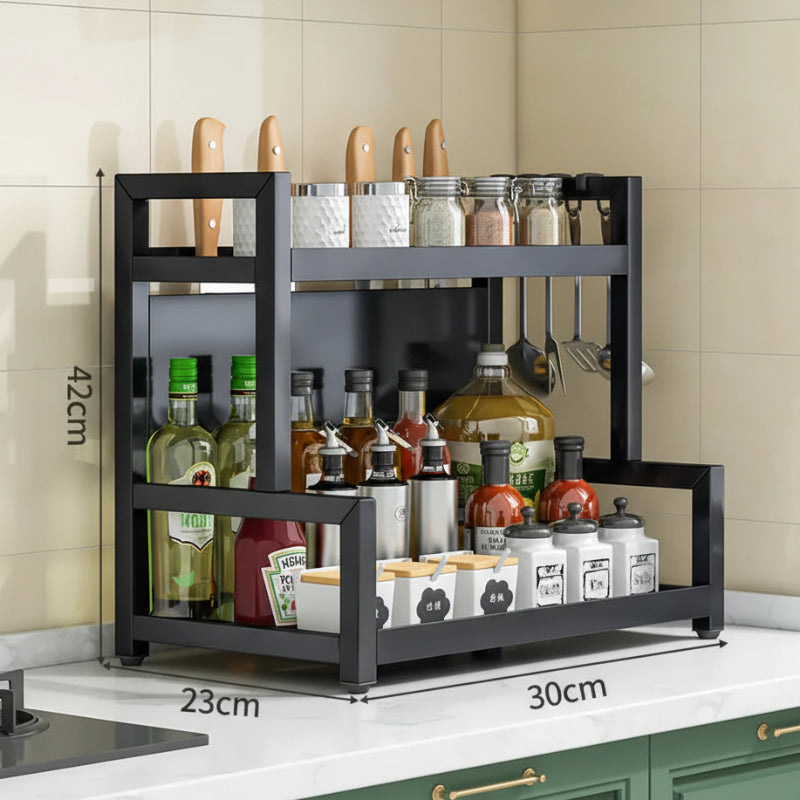 Multi-tier Kitchen Rack for condiments, spices, knives & utensils - Space-saving & stylish