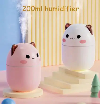 Cute Cat USB Humidifier – Quirky, Quiet, and Clever with Light & Aroma Diffuser – 250ml