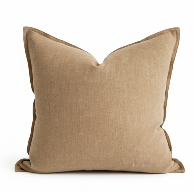 Linen Throw Pillow – Stylish Soft Cotton Filled Linen Blend Cushion