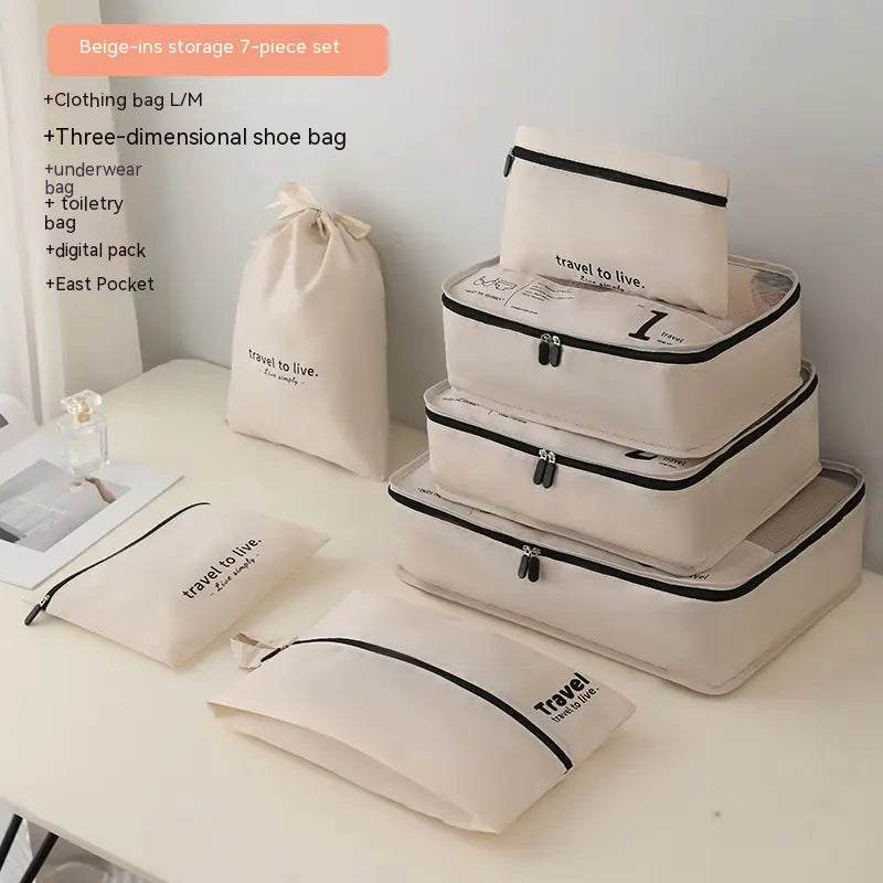 Versatile 7 Piece Travel Storage Bag Set