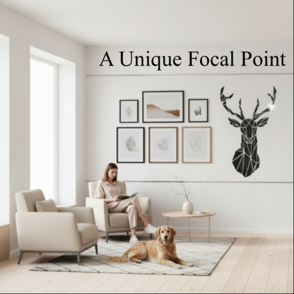 3D Acrylic Stag Wall Art – Stunning Self-Adhesive Scandinavian Decor