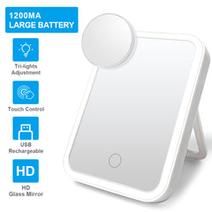 Smart Touch Lighted Makeup Mirror –  Adjustable Brightness, Touch Screen & Portable