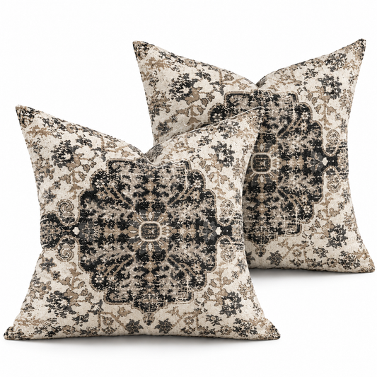Fundas de Cojín Boho Farmhouse para Interior y Exterior 2 Piezas – 60 x 60 cm