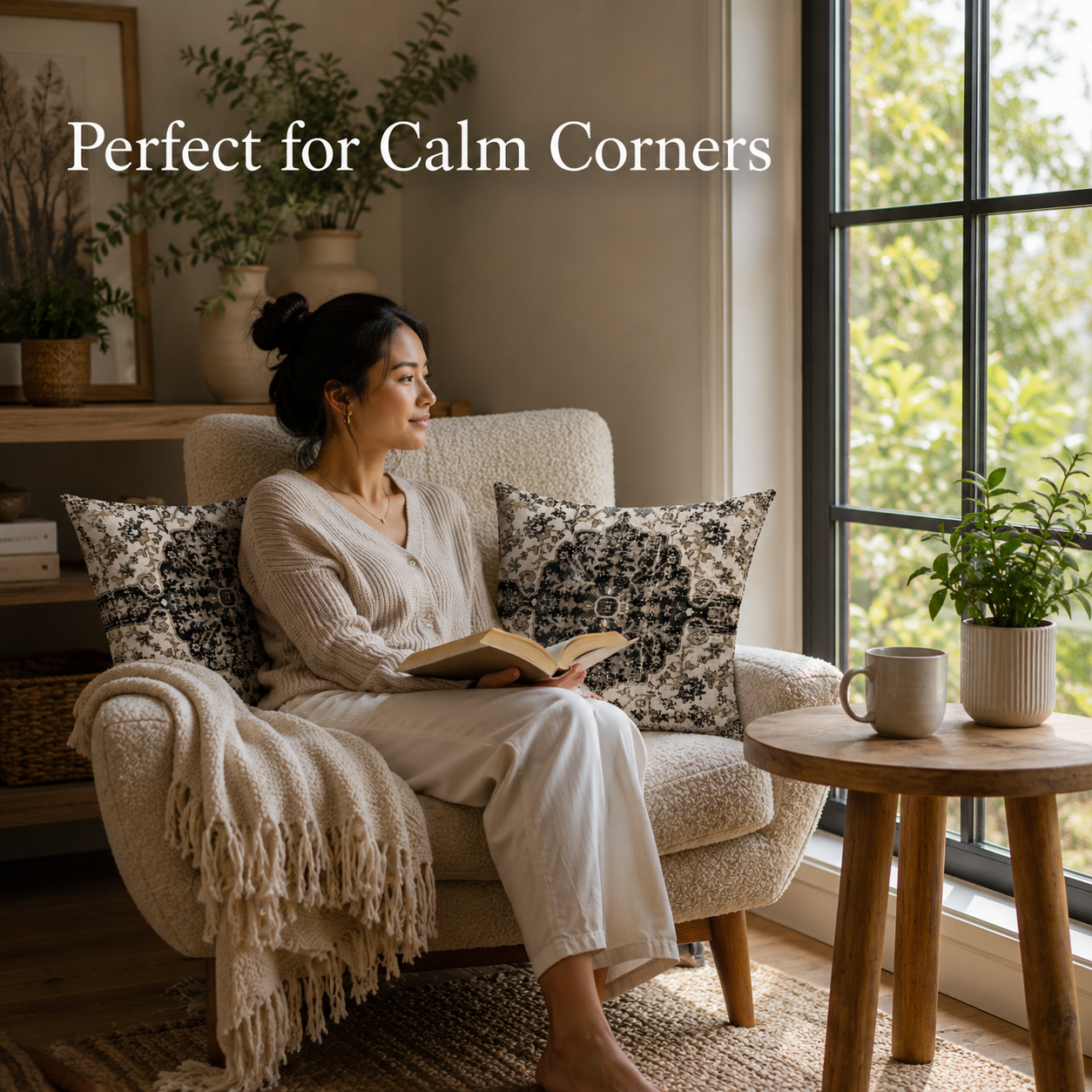 Boho Farmhouse Indoor & Outdoor Cushion Covers 2 Pc – 24 x 24 In