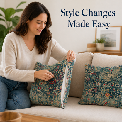 Boho Linen Look Cushion Covers – Set of 2 For Relaxed Comfort