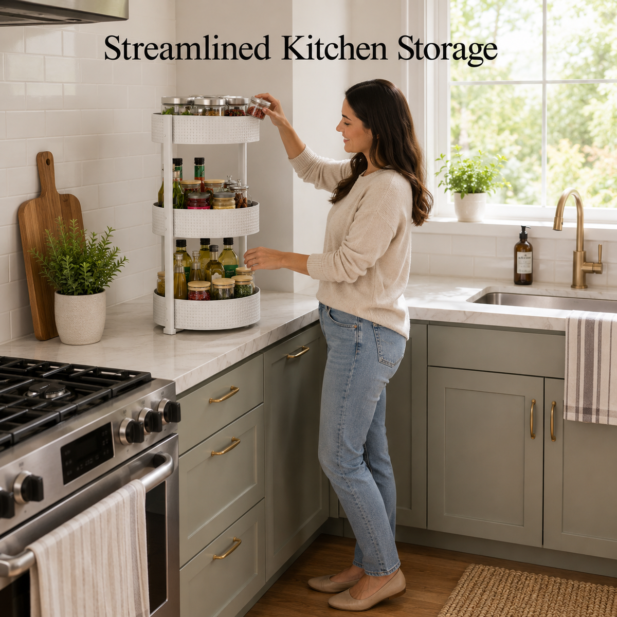 Multi-Level Rotating Kitchen, Bed & Bath Organizer - Stylish Storage