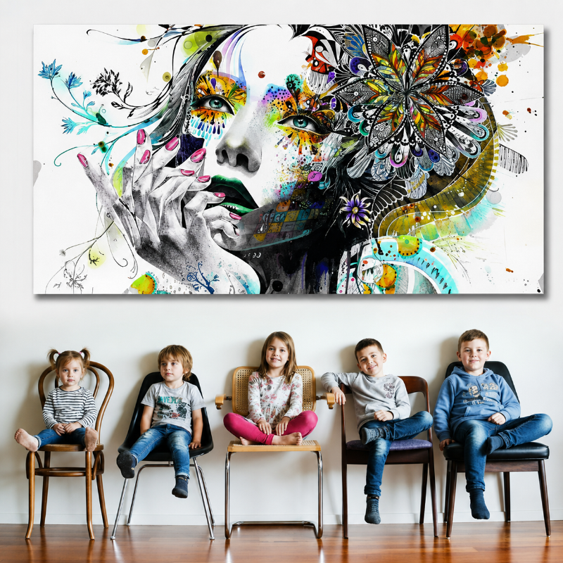 Portrait of a Girl Canvas Print – Modern Minimalism Quite Elegance