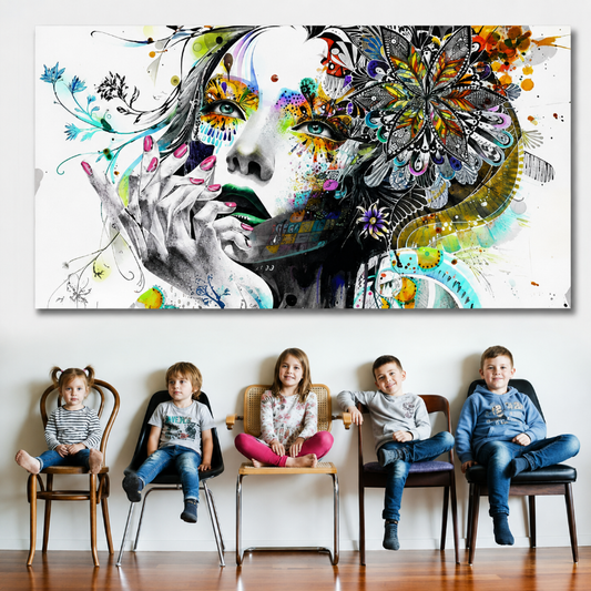 Portrait of a Girl Canvas Print – Modern Minimalism Quite Elegance