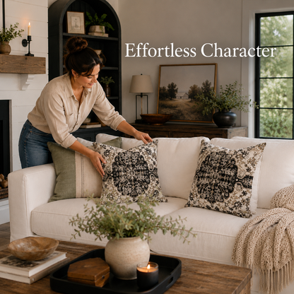 Boho Farmhouse Indoor & Outdoor Cushion Covers 2 Pc – 24 x 24 In