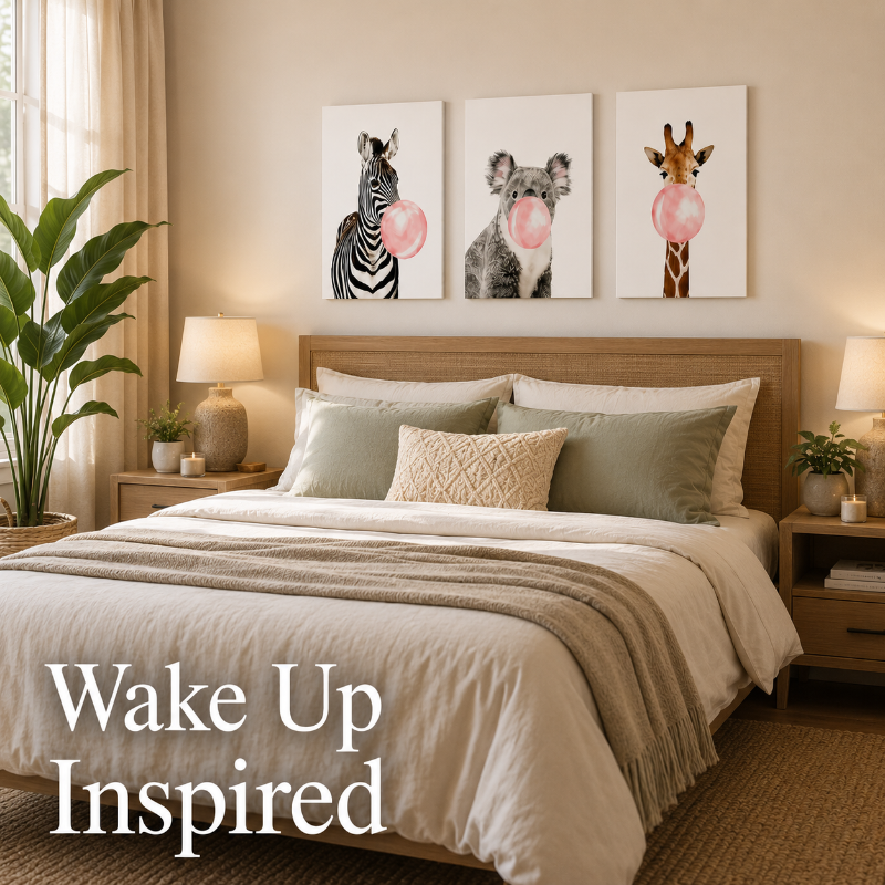 Whimsical Canvas Animal Prints – 3 pc Unframed (16x24 in)